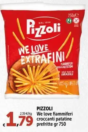 Carrefour Express PIZZOLI We love fiammiferi croccanti patatine prefritte gr 750 offerta