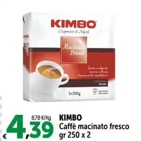 Carrefour Express KIMBO Caffè macinato fresco gr 250 x 2 offerta