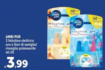 Carrefour Express AMBI PUR 3 Volution elettrico oro e fiori di vaniglia/ risveglio primaverile ml 20 offerta