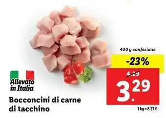 Lidl Bocconcini di carne di tacchino 400 g confezione offerta