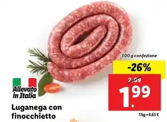 Lidl Luganega con finocchietto 300 g confezione offerta