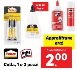 Lidl Pattex Colla, 1 o 2 pezzi offerta