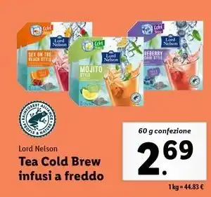 Lidl Lord Nelson Tea Cold Brew infusi a freddo 60 g confezione offerta