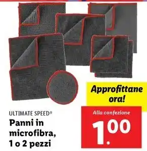 Lidl ULTIMATE SPEED Panni in microfibra, 1 o 2 pezzi offerta