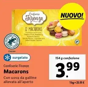 Lidl Confiserie Firenze Macarons 154 g confezione offerta