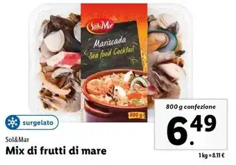 Lidl Sol&Mar Mix di frutti di mare 800 g confezione offerta