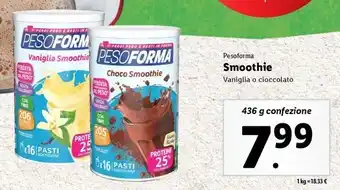 Lidl Pesoforma Smoothie 436 g confezione offerta