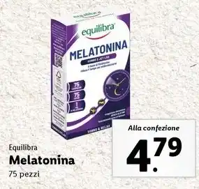 Lidl Equilibra Melatonina 75 pezzi offerta