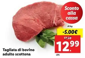 Lidl Tagliata di bovino adulto scottona offerta