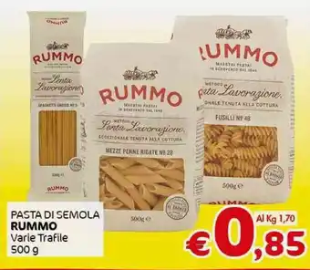 Crai PASTA DI SEMOLA RUMMO Varie Trafile 500 g offerta