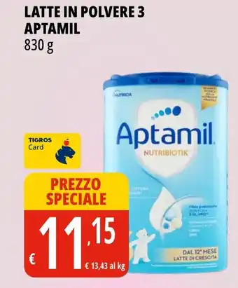 Tigros LATTE IN POLVERE 3 APTAMIL 830 g offerta