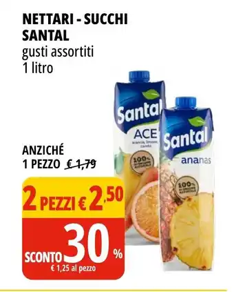 Tigros NETTARI - SUCCHI SANTAL gusti assortiti 1 litro offerta