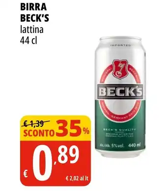 Tigros BIRRA BECK'S lattina 44 cl offerta