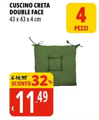 Tigros CUSCINO CRETA DOUBLE FACE 43 x 43 x 4 cm offerta