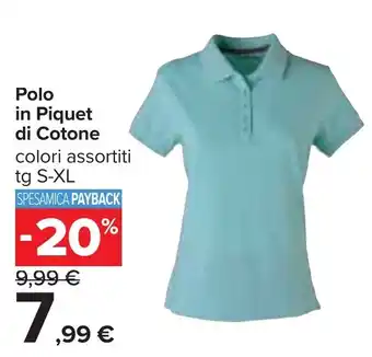 Carrefour Polo in Piquet di Cotone offerta