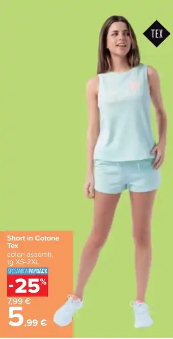 Carrefour Short in Cotone Tex offerta