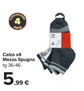 Carrefour Calza x4 Mezza Spugna offerta