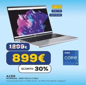 Euronics ACER NOTEBOOK - SWIFT GO 14 71 79DJ offerta