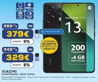 Euronics XIAOMI SMARTPHONE - NOTE 13 PRO offerta