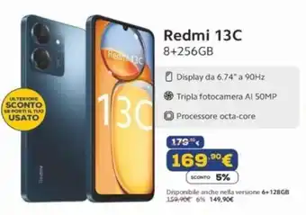 Euronics Redmi 13C offerta