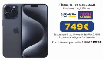 Euronics iPhone 15 Pro Max 256GB offerta