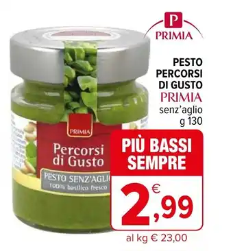 Iperal PESTO PERCORSI DI GUSTO PRIMIA senz'aglio g 130 offerta