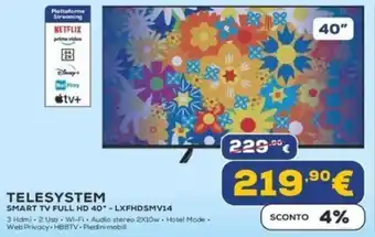 Euronics TELESYSTEM SMART TV FULL HD 40 offerta