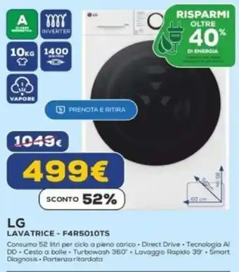 Euronics LG LAVATRICE - F4R5010TS offerta