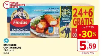 Iperal BASTONCINI CAPITAN FINDUS 24+6 pezzi g 750 offerta