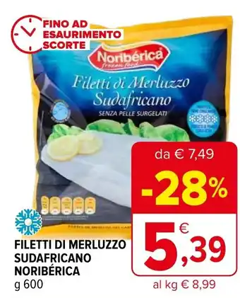 Iperal FILETTI DI MERLUZZO SUDAFRICANO NORIBÉRICA g 600 offerta