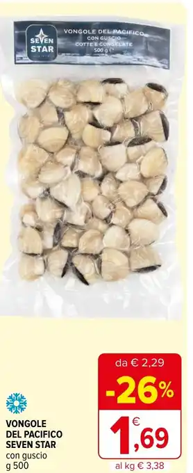 Iperal VONGOLE DEL PACIFICO SEVEN STAR con guscio g 500 offerta