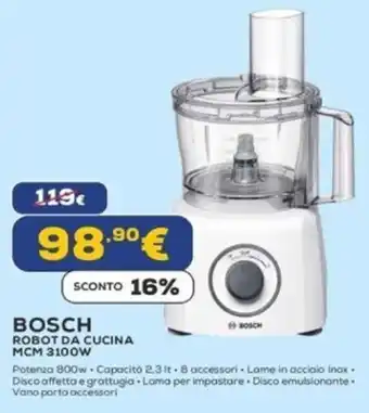 Euronics BOSCH ROBOT DA CUCINA MCM 3100W offerta