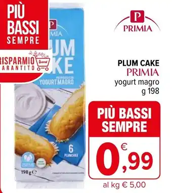 Iperal PLUM CAKE PRIMIA yogurt magro g 198 offerta