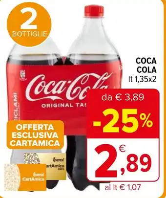 Iperal COCA COLA lt 1,35x2 offerta