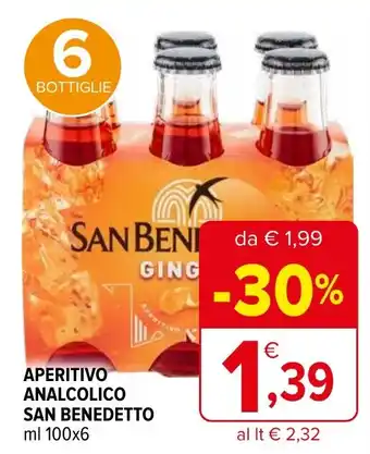 Iperal APERITIVO ANALCOLICO SAN BENEDETTO ml 100x6 offerta