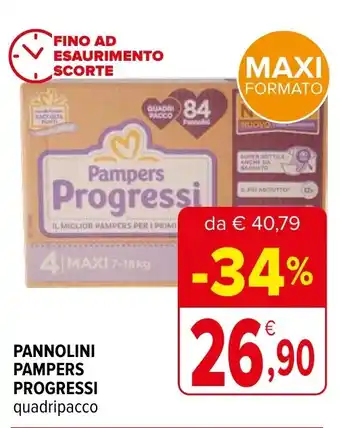 Iperal PANNOLINI PAMPERS PROGRESSI quadripacco offerta