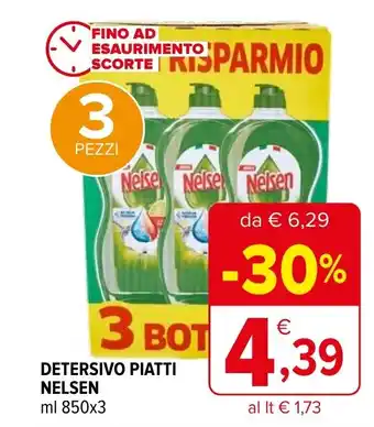 Iperal DETERSIVO PIATTI NELSEN ml 850x3 offerta