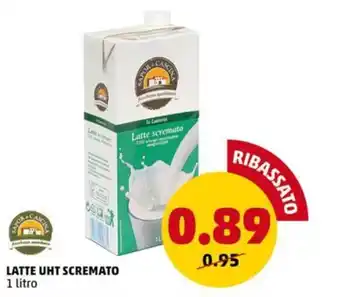 PENNY LATTE UHT SCREMATO 1 litro offerta