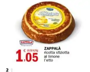 Crai ZAPPALÀ ricotta sfiziotta al limone offerta