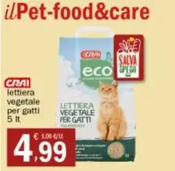 Crai CRAI lettiera vegetale per gatti 5 It offerta