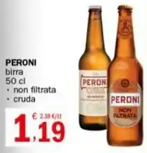 Crai PERONI birra 50 cl offerta