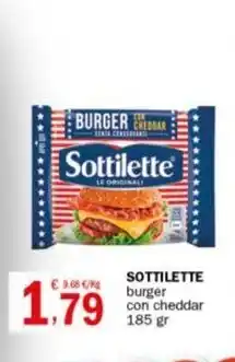 Crai SOTTILETTE burger con cheddar 185 gr offerta