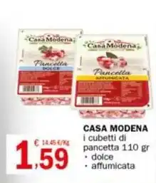 Crai CASA MODENA i cubetti di pancetta 110 gr offerta