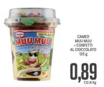 Supermercati Piccolo CAMEO MUU MUU + CONFETTI AL CIOCCOLATO 125 g offerta