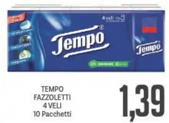 Supermercati Piccolo TEMPO FAZZOLETTI 4 VELI 10 Pacchetti offerta