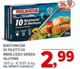 Todis BASTONCINI DI FILETTI DI MERLUZZO SENZA GLUTINE 300 g offerta