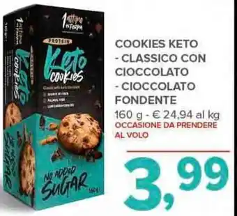 Todis COOKIES KETO - CLASSICO CON CIOCCOLATO - CIOCCOLATO FONDENTE 160 g offerta