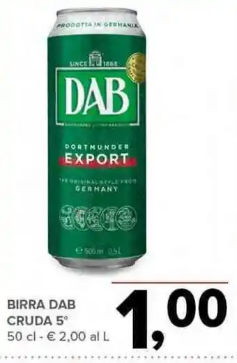 Todis BIRRA DAB CRUDA 5° 50 cl offerta