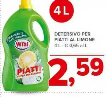 Todis DETERSIVO PER PIATTI AL LIMONE 4 l offerta