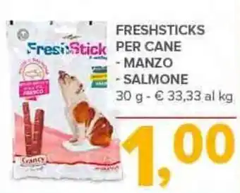 Todis FRESHSTICKS PER CANE - MANZO - SALMONE 30 g offerta